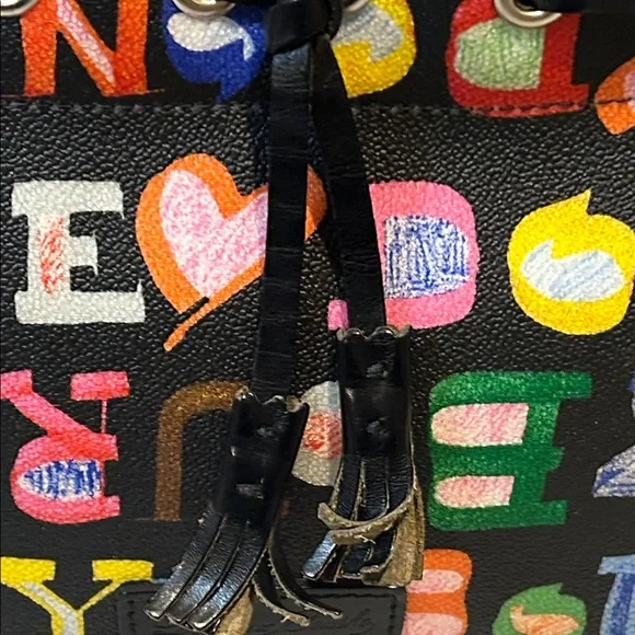 Dooney & Bourke Retro Graffica Tassel Satchel - Picture 3 of 14